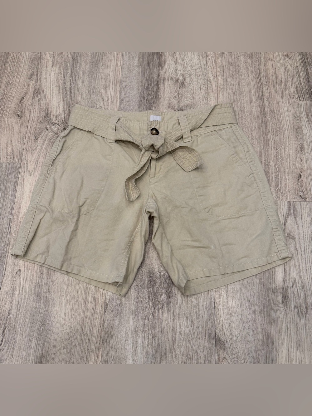 GAP Linen Blend Tie Waist Shorts‎ Beige Women’s Size 4